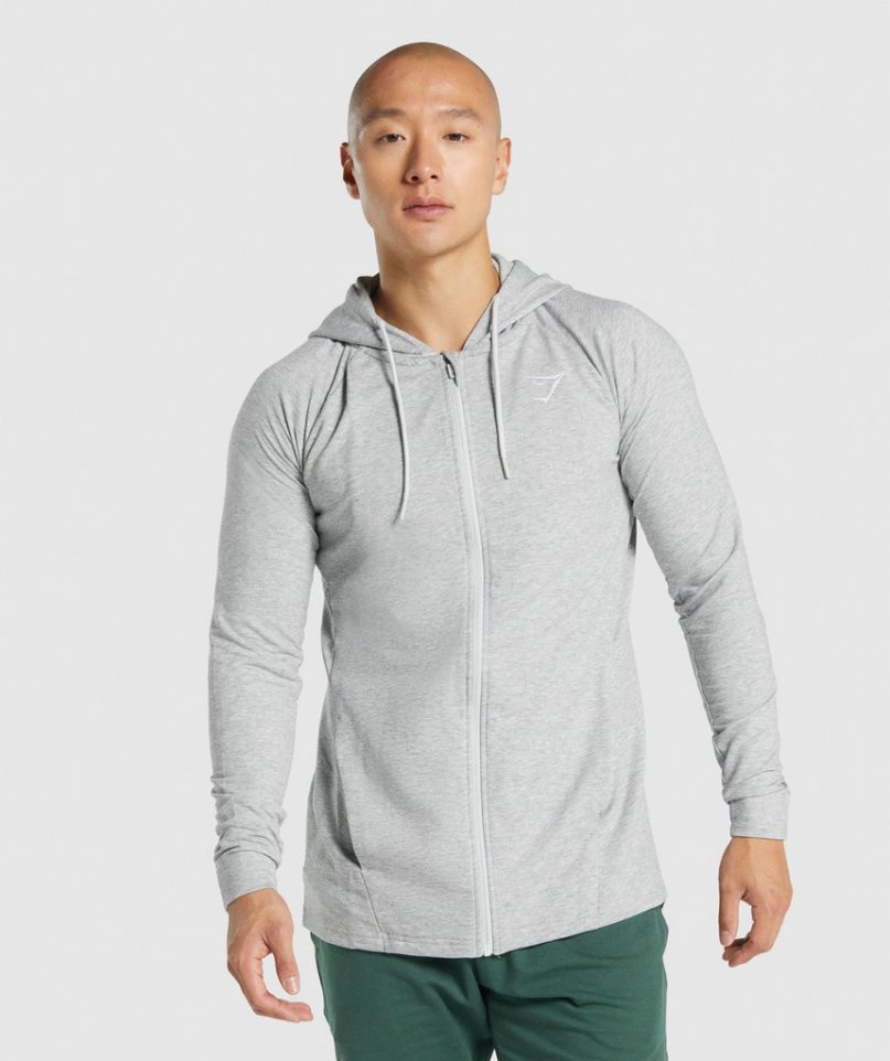 Men\'s Gymshark Critical 2.0 Zip Up Hoodie Light Grey | NZ 2LWESP